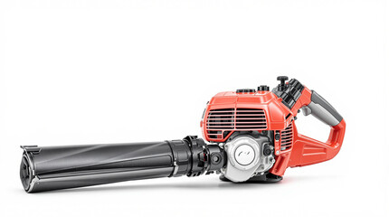 Gas-powered leaf blower for outdoor cleaning on a white background
