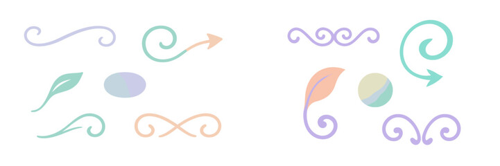 Obraz premium Decorative pastel swirl designs that enhance artistic projects and creative designs