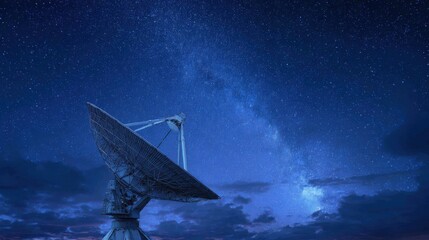 radio telescope milky way night sky