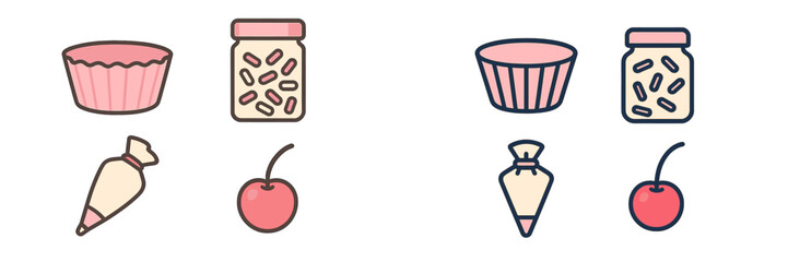 Cupcakes and decorations on a dessert table in a cozy kitchen setting during a sunny afternoon