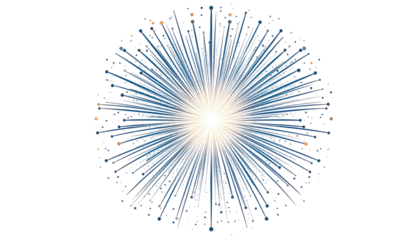 A vibrant, radiating firework explosion against a black background