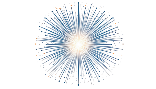 A vibrant, radiating firework explosion against a black background