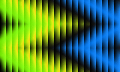 Ribbed Glass Gradient with Yellow to Blue Chevron Pattern – Grainy Blurry Abstract Texture for Futuristic Backgrounds and Digital Art Projects. Branding, Banner, Poster, Header, Wallpaper. Copy Space