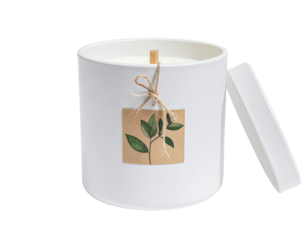  Minimalist Scented Candle with Botanical Label and Twine Accent