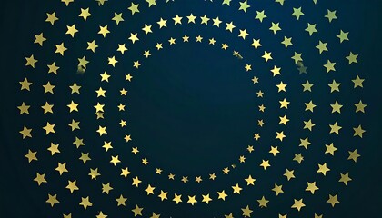 Gold stars in concentric circles on a dark background