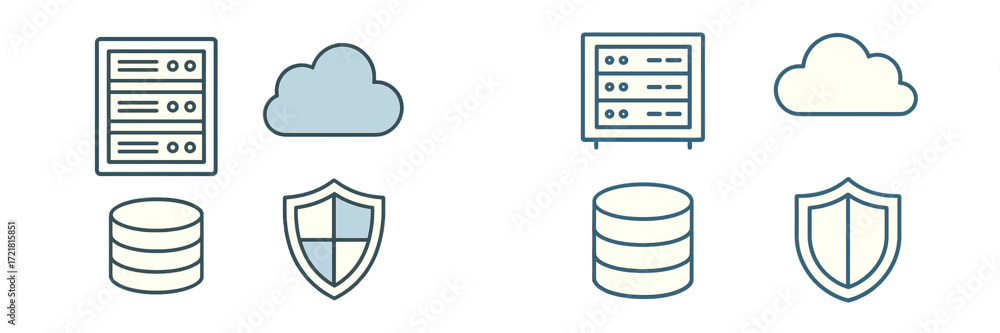 Aufkleber visual representation of cloud technology and data security concepts for digital storage solutions