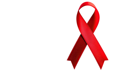 Red ribbon on black background