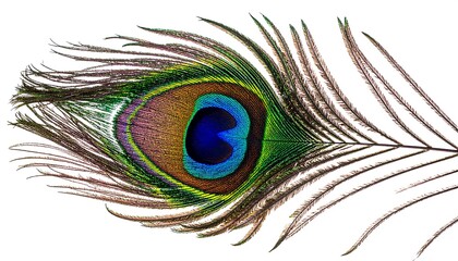 Vibrant peacock feather close-up