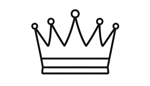 Simple crown icon on black background (1)