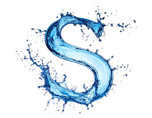 Water splashes forming the letter S (1)