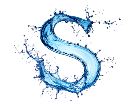 Water splashes forming the letter S (1)
