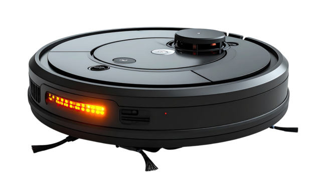 Robotic vacuum cleaner, gray, technological