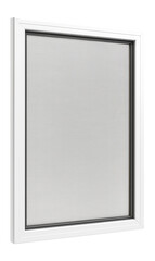 Mosquito net attached to a window frame for insect protection.