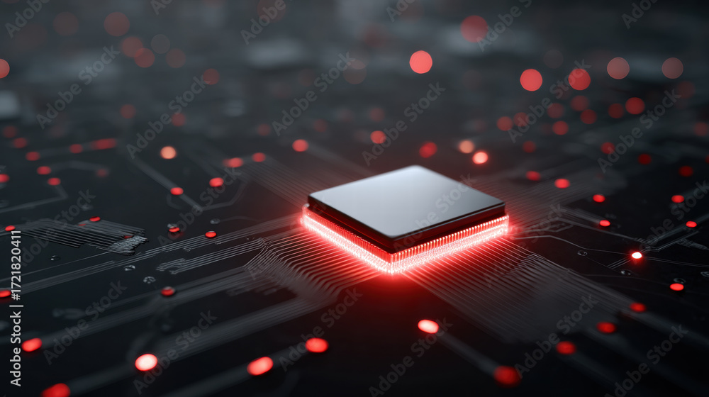 Poster ai chip companies in iot ecosystem power innovation with advanced microchip technology and glowing c