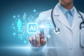 doctor pressing digital button