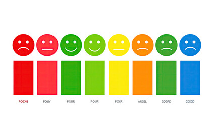Spectrum of emotions, pixelated faces