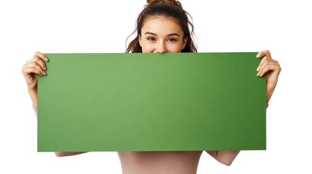 Holding a blank sign