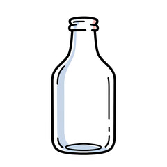 Empty glass bottle with clear design and minimalistic style  