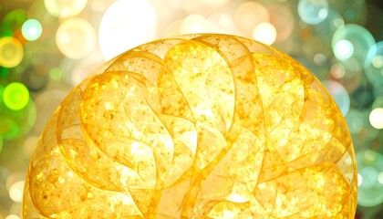 Golden abstract design on a blurred background