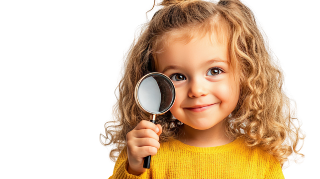 girl with magnifying glass