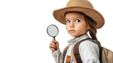 girl with magnifying glass