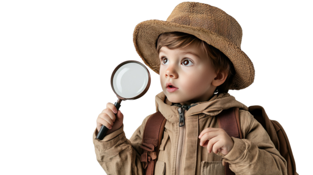 girl with magnifying glass