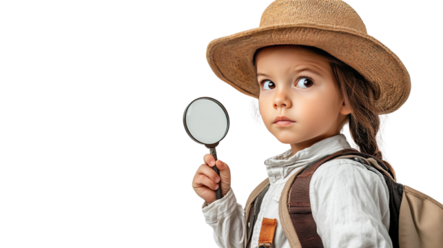 girl with magnifying glass