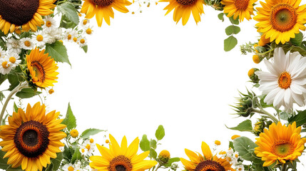 frame of sunflowers