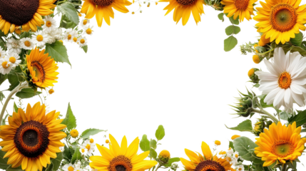 frame of sunflowers