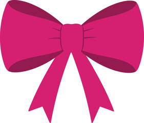 A vibrant pink bow illustration isolated on a clean white background
