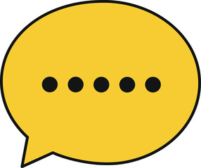 Yellow speech bubble icon with ellipsis indicating ongoing conversation or message