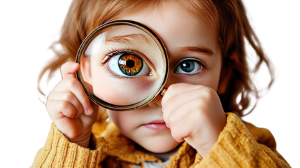 girl with magnifying glass