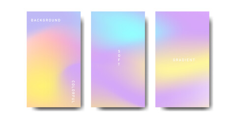 Set of soft gradient color backgrounds. Colorful abstract background design template, suitable for posters, banners, advertisements, presentations.