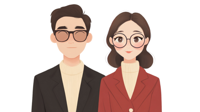 businessman and businesswoman