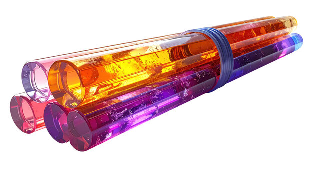Vibrant, colorful tubes bundled