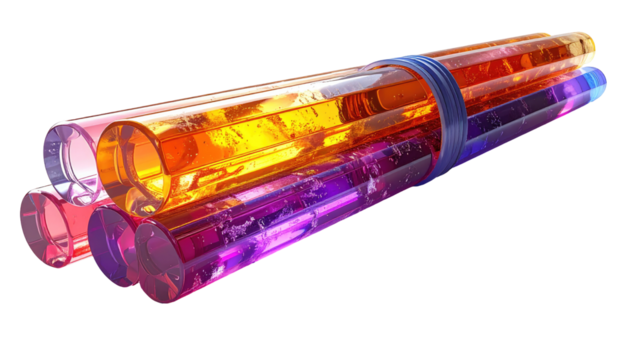 Vibrant, colorful tubes bundled - Powered by Adobe