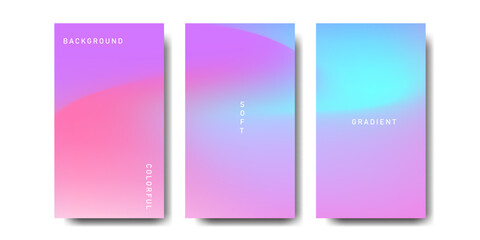 Set of soft gradient color backgrounds. Colorful abstract background design template, suitable for posters, banners, advertisements, presentations.