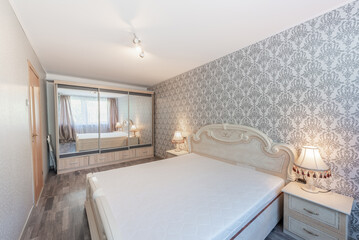 Elegant Home Bedroom Interior with Classic Design and Windows