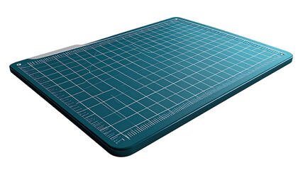 Teal cutting mat, angled view