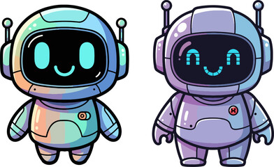 Futuristic Robot Character Vector Illustration