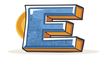 Stylized letter e graphic design illustration