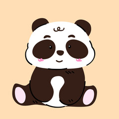 Cute animal in sitting position, panda.