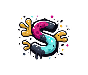 Colorful graffiti style letter s