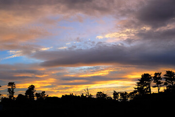 Obraz premium Sunset Sky With Colorful Cloud Landscape Natural Evening View