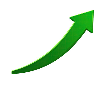 Green upward curving arrow (1)