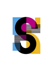 Colorful abstract geometric letter design