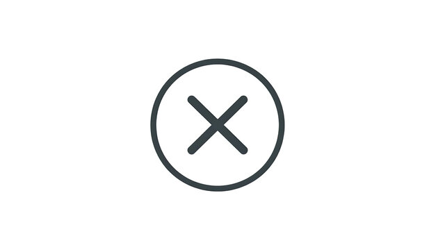 Dark gray circle with a large gray X