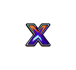 Colorful bold letter x