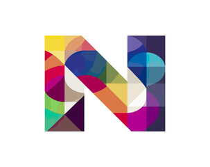 Colorful letter n design