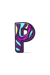 Colorful letter p graphic design